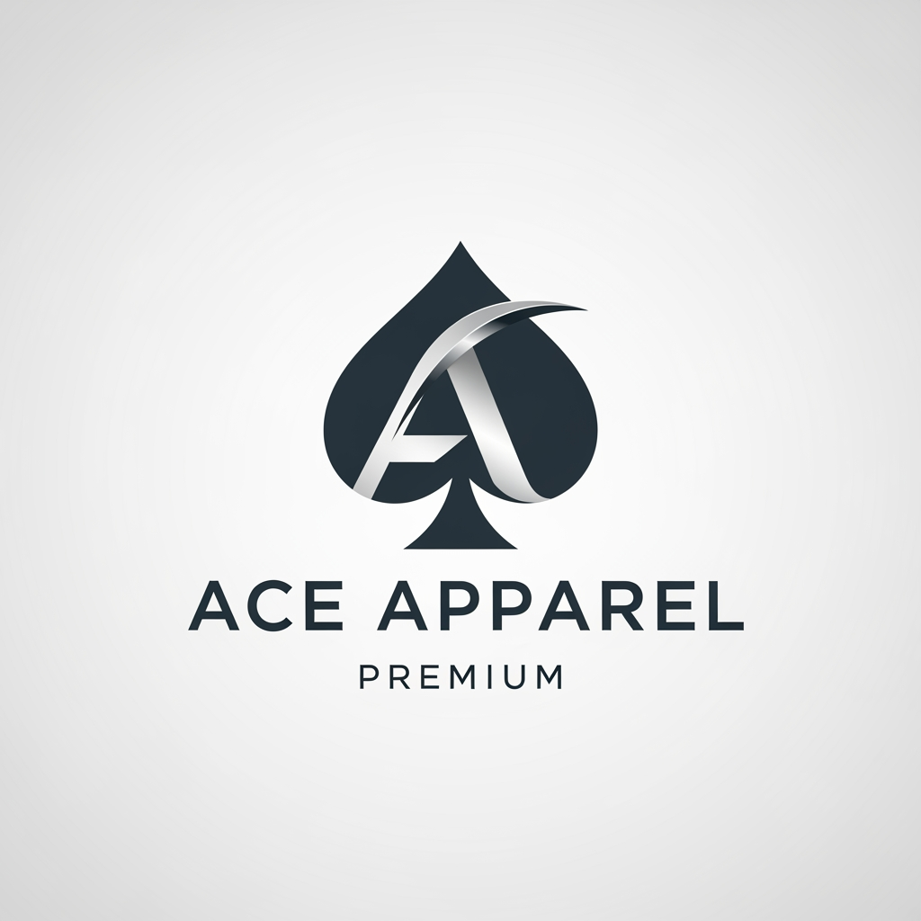 AI Design for ace apparel a mremium logo with subtittle