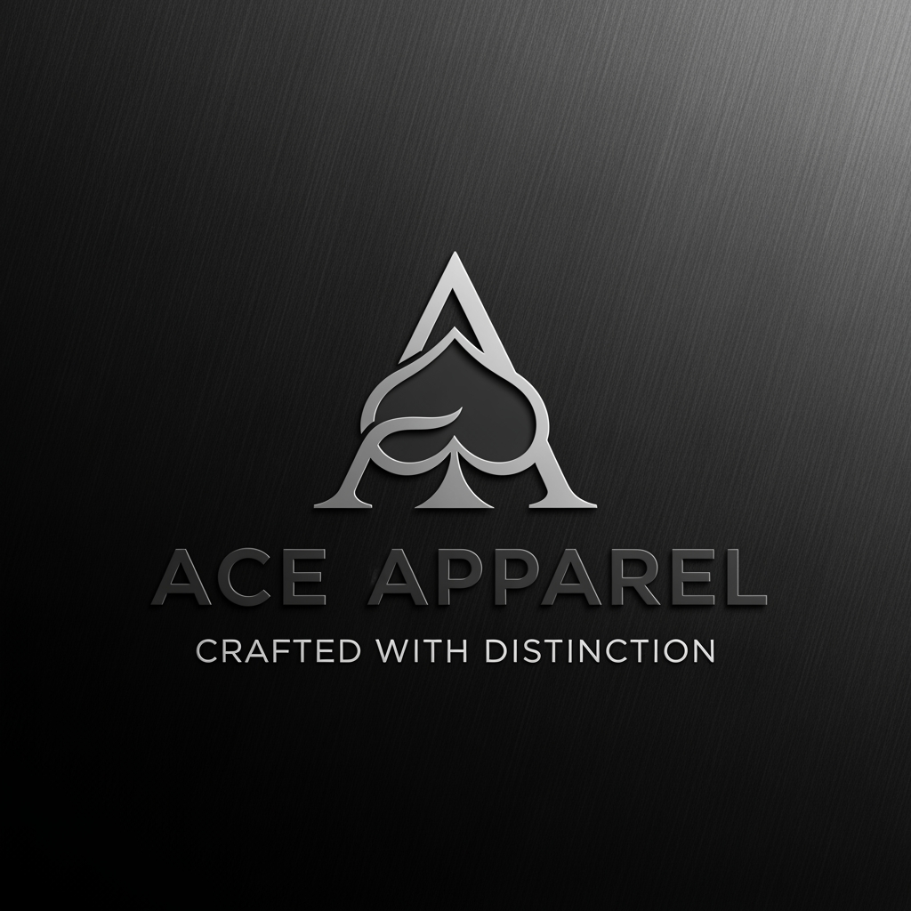 AI Design for ace apparel a mremium logo with subtittle