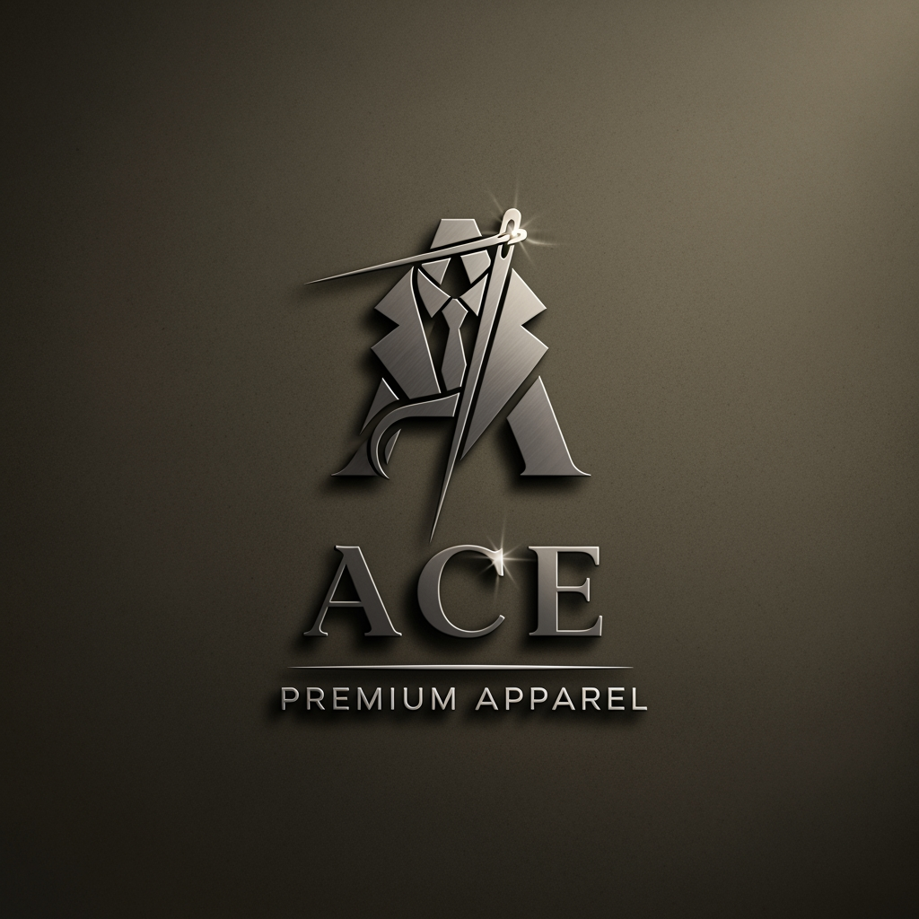 AI Design for ace apparel a mremium logo with subtittle
