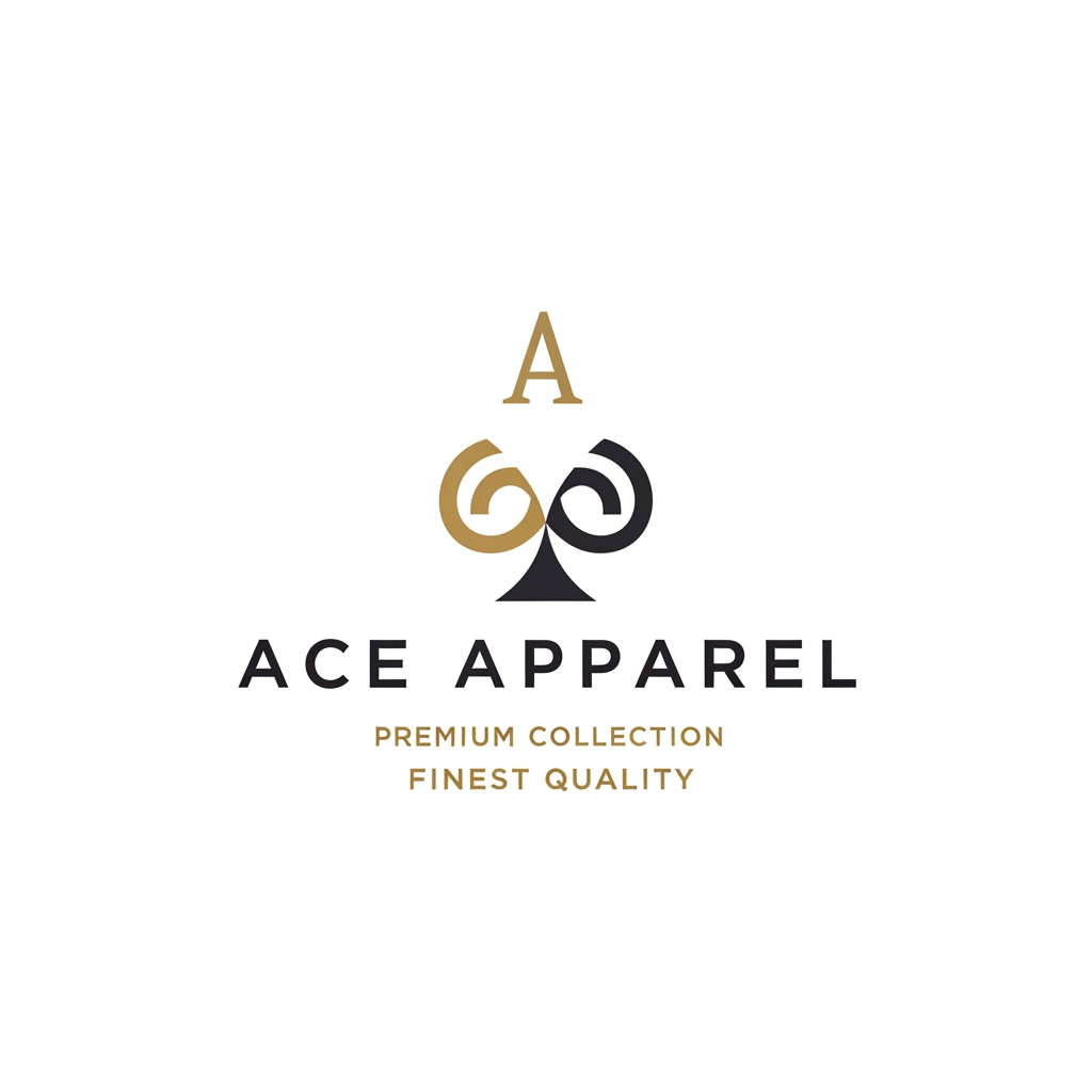 AI Design for ace apparel a mremium logo with subtittle