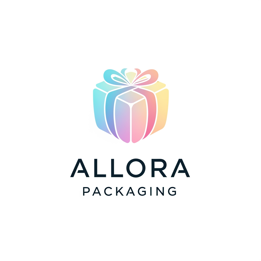 AI Design for create a logo for custom packaging boxes website brand name is allora packaging logo should be professional and in pastel colors minimal logo make it creative