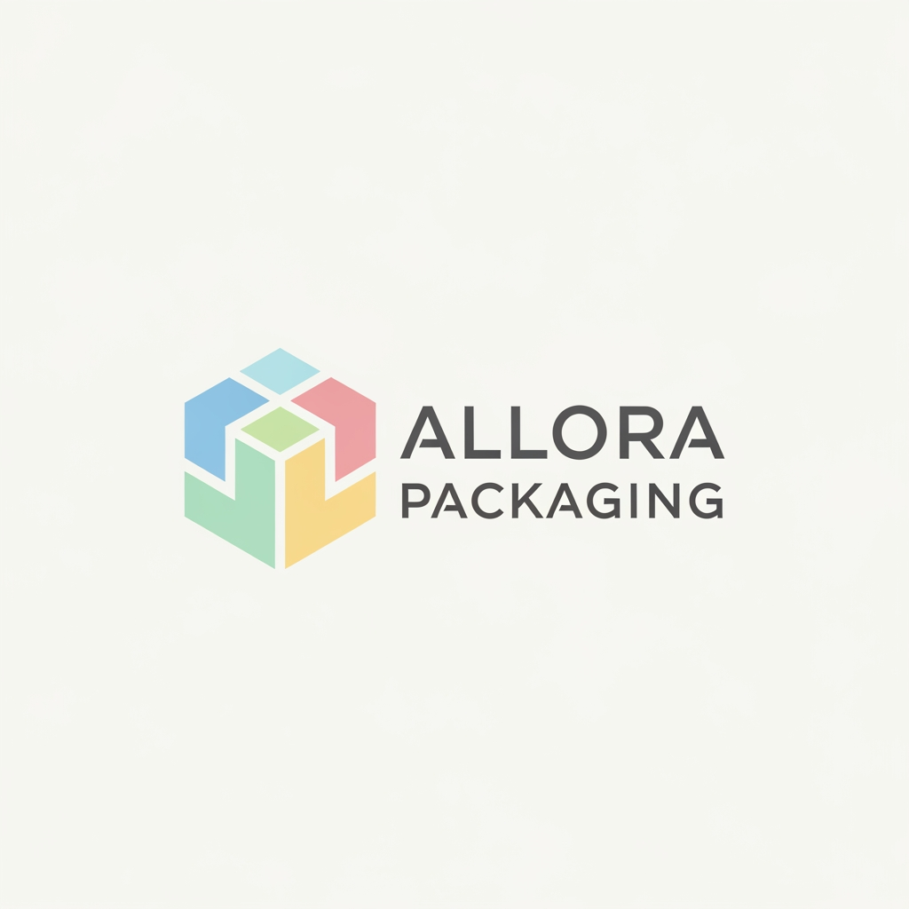 AI Design for create a logo for custom packaging boxes website brand name is allora packaging logo should be professional and in pastel colors minimal logo make it creative