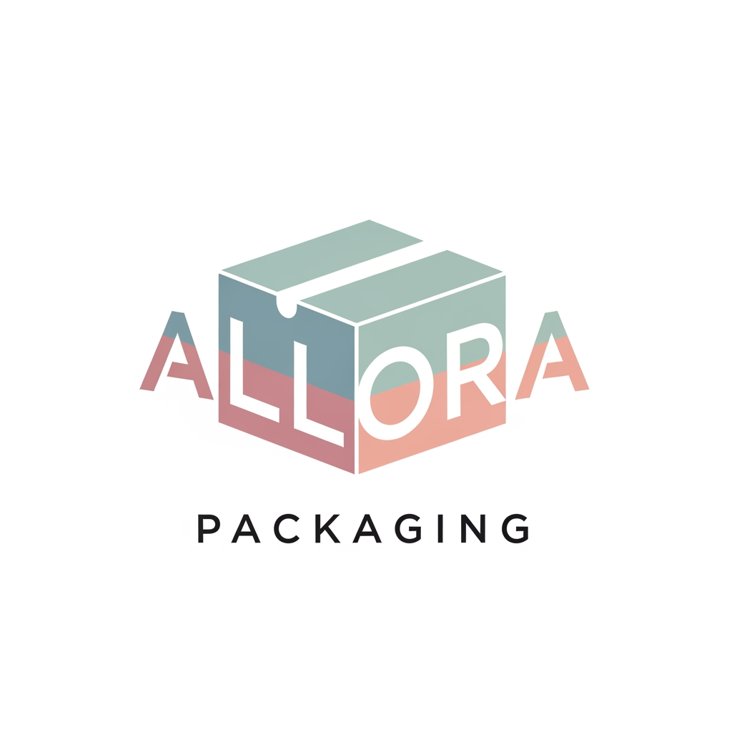 AI Design for create a logo for custom packaging boxes website brand name is allora packaging logo should be professional and box made of letters Allora in pastel colors