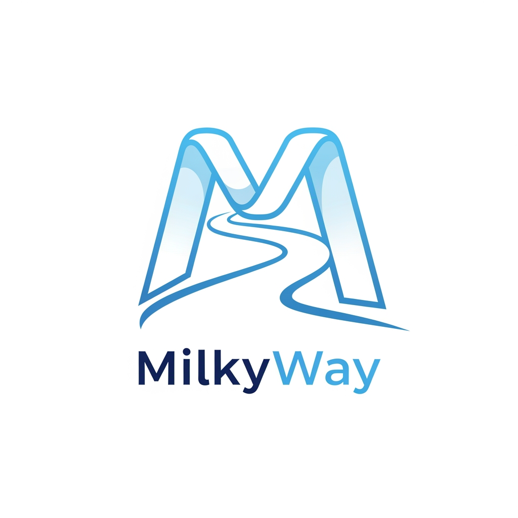 AI Design for Design a world-class logo icon for a dairy technology app called MilkyWay. Create a single continuous flowing ribbon of milk that elegantly forms the letter M while simultaneously representing a pathway or route. The symbol should feel modern, premium, and intelligent rather than agricultural. Use geometric precision, balanced symmetry, clean negative space, and minimal vector styling. The logo must be recognizable at app icon size and look suitable for a technology company valued at billions. Avoid literal cows, milk cans, buckets, farms, and generic milk droplets. Focus on simplicity, memorability, and iconic branding similar to leading global tech apps. No text.