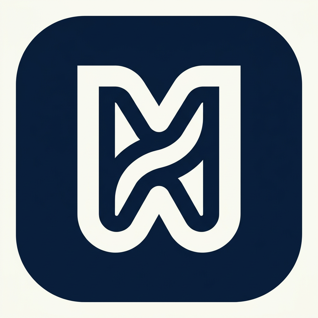 AI Design for Design a premium MW monogram logo for MilkyWay. Merge the letters M and W into a single geometric symbol with perfect symmetry. The negative space should subtly suggest flowing milk without using obvious dairy imagery. The logo should feel modern, clean, scalable, and instantly recognizable. Create a bold app icon suitable for mobile applications, dairy technology platforms, and enterprise software. Minimal vector style, award-winning branding, no text, no gradients, no mascots.