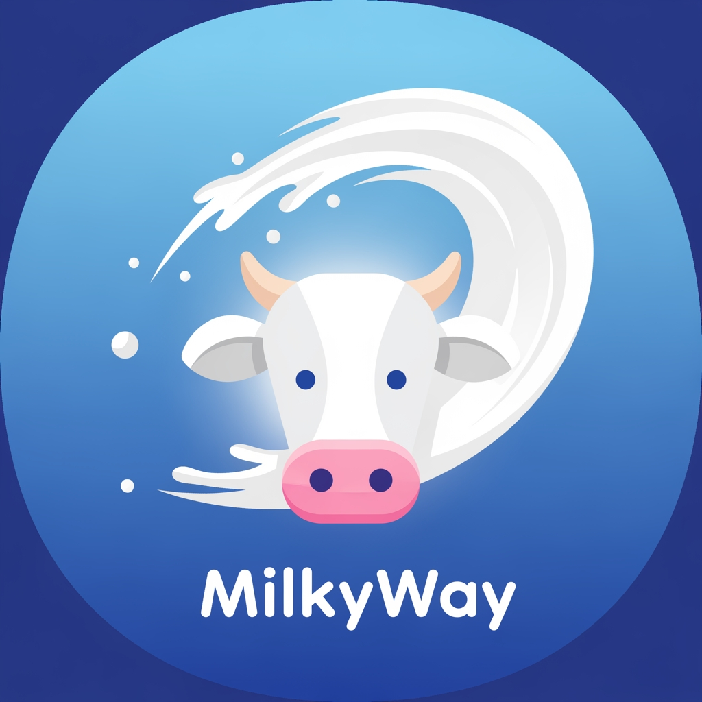 AI Design for i want an app logo for the app name "MilkyWay" and it is a milk collecting app do some research and gve me the best applicable logo for this app. you can try by your visualization