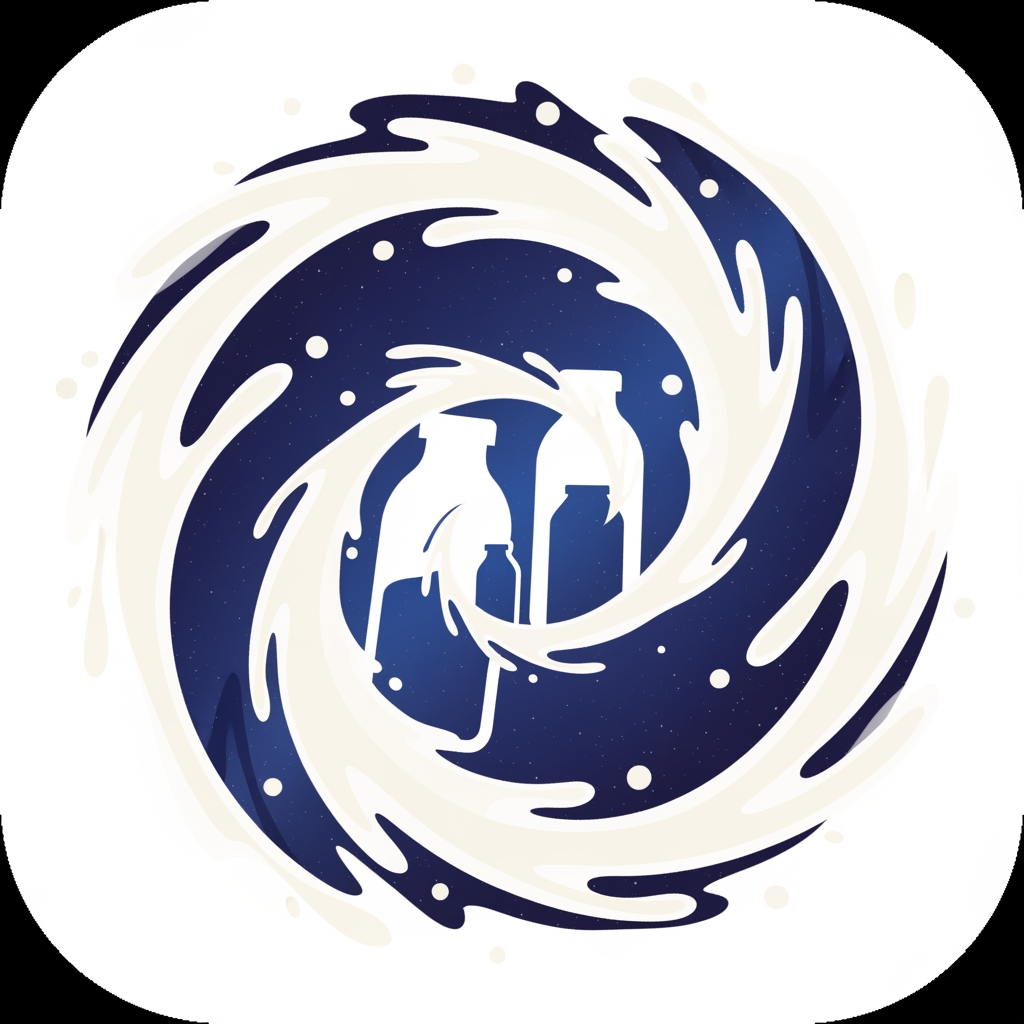 AI Design for i want an app logo for the app name "MilkyWay" and it is a milk collecting app do some research and gve me the best applicable logo for this app. you can try by your visualization. remember you should not mention app name in logo and just by viewing logo people can realize immediatly that this app is for milk collection app