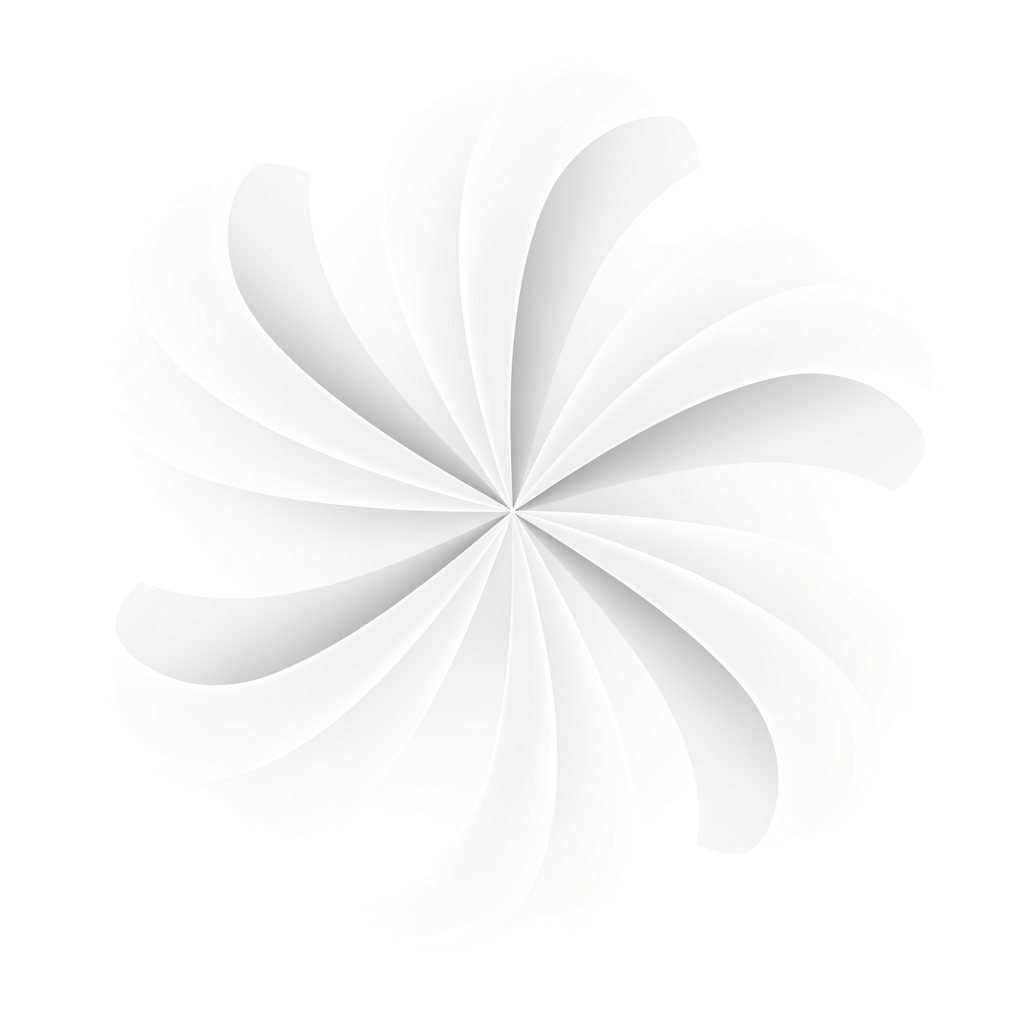 AI Design for Create an iconic minimalist logo for MilkyWay, a milk collection management platform. Design a symbol where multiple smooth white streams converge into a single central point, representing milk collected from many farmers into one collection center. The shape should resemble both a modern technology network and flowing milk. Use strong symmetry, negative space, geometric balance, and app-icon simplicity. The logo should communicate organization, collection, accuracy, and trust at first glance. No cows, no farms, no realistic milk splashes, no text.