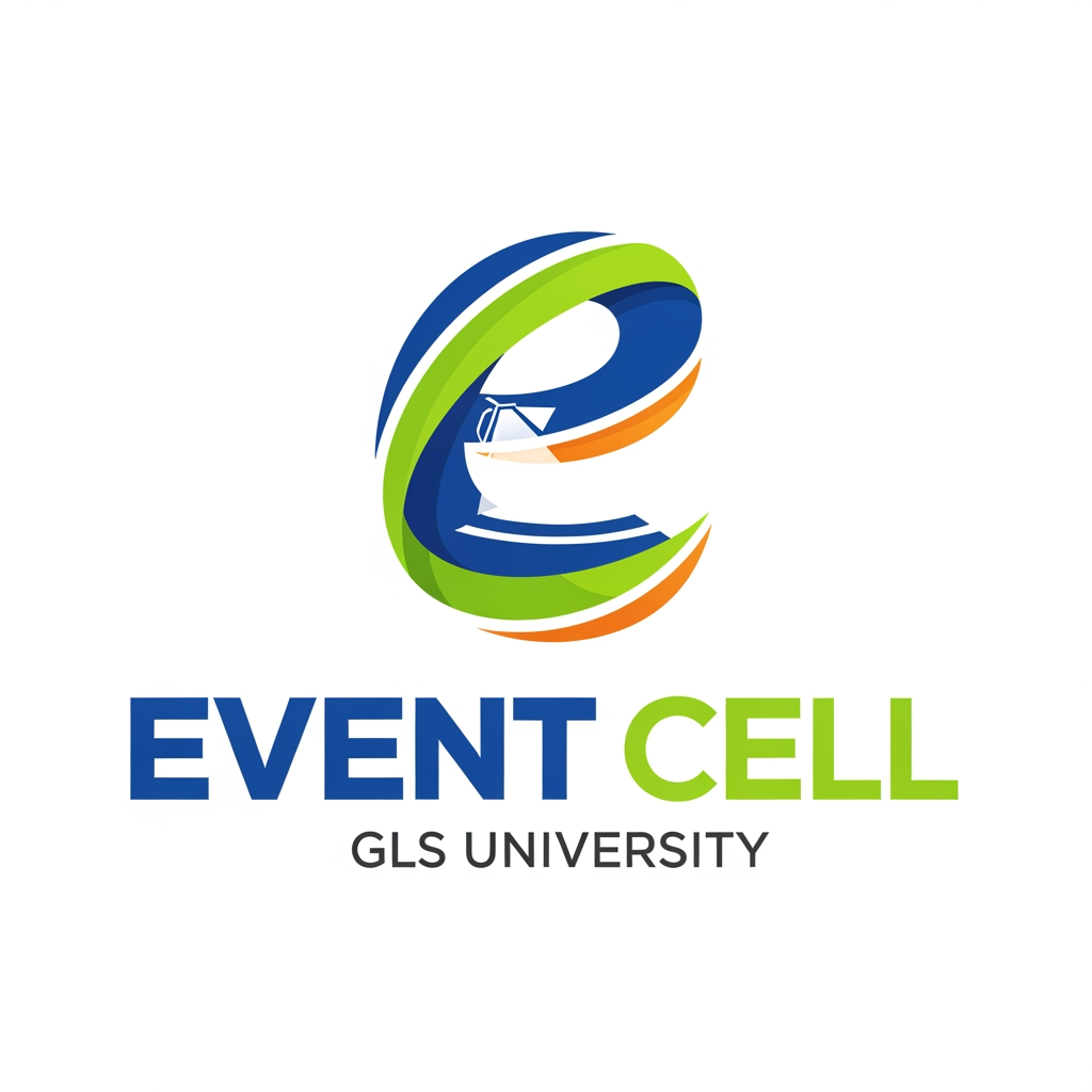 AI Design for give me the logo for the EVENT CELL, this is the part of the gls university which is a group here organize and handle manage the event