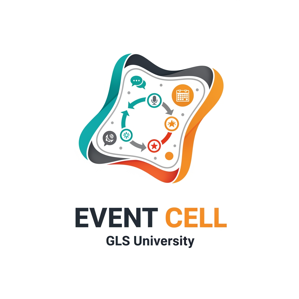 AI Design for give me the logo for the EVENT CELL, this is the part of the gls university which is a group here organize and handle manage the event