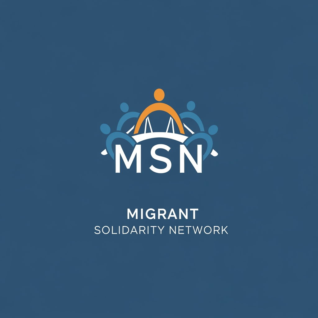 AI Design for a logo for migrant solidarity network - we work on migrant issues also called MSN- something more minimalist please