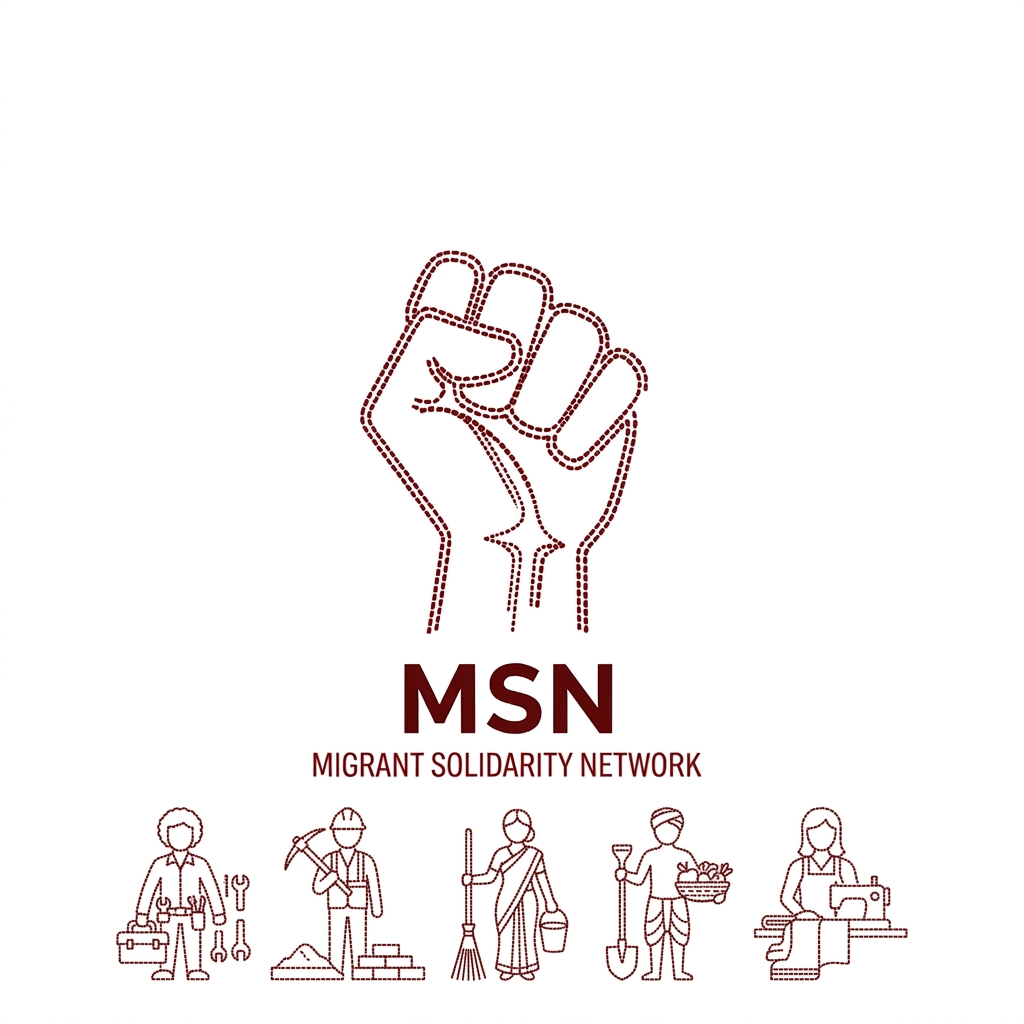 AI Design for dotted or line art workers indian in saree dhoti - this logo is simple and effective! Can we add some workers logo surround the fist maybe? so try workers and some workers logos - what can it be? like broomstick, construction equipment, etc - two types of designs please