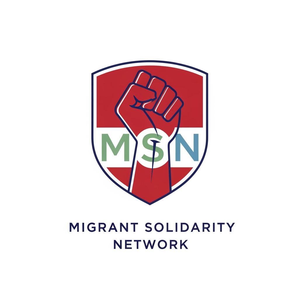 AI Design for a logo for migrant solidarity network - we work on migrant issues also called MSN- something more minimalist please - can use the activist workers fist -
remove the MSN on the nails - colours that can be used deep red dark ish blue white and green as the colours - sober pastel