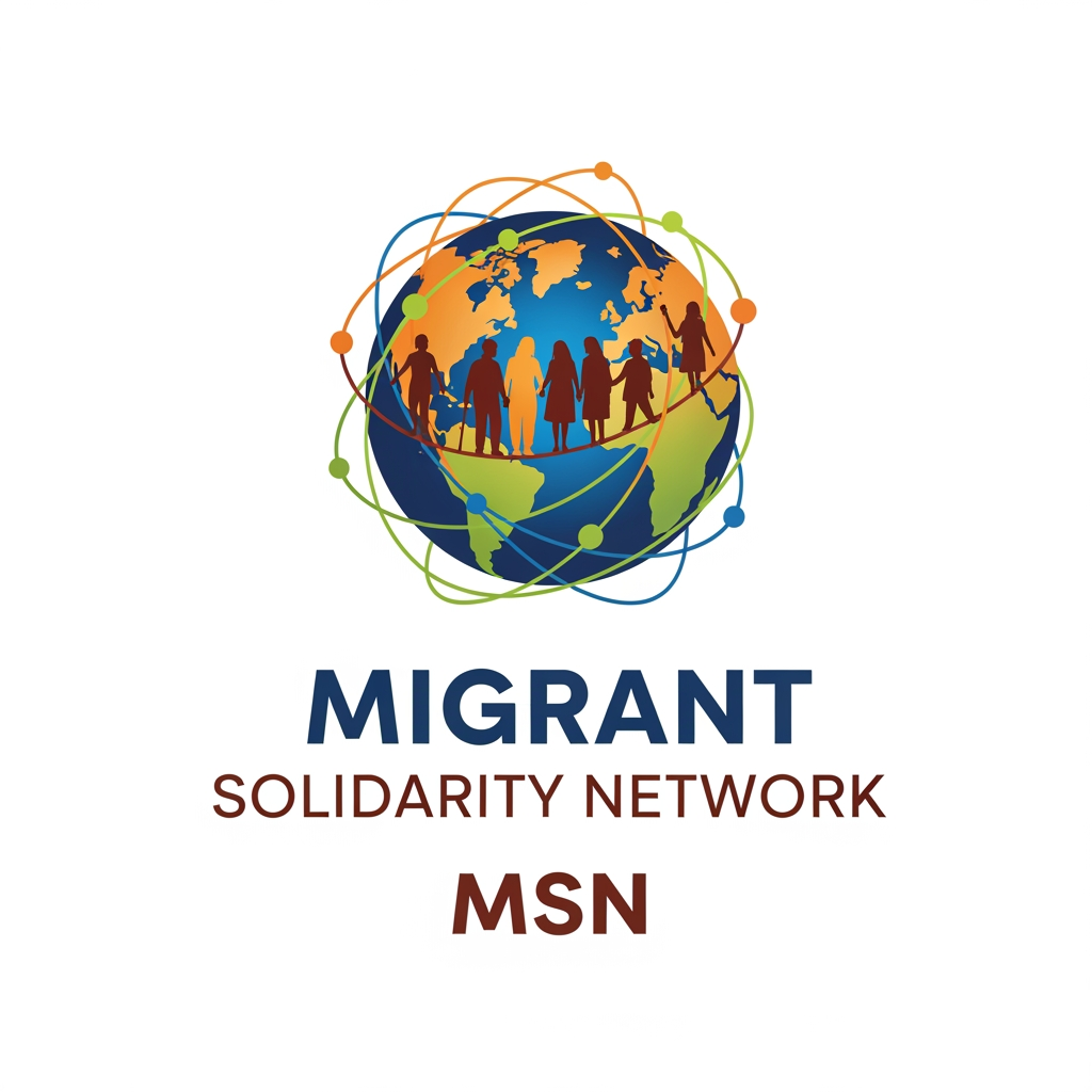 AI Design for a logo for migrant solidarity network - we work on migrant issues also called MSN