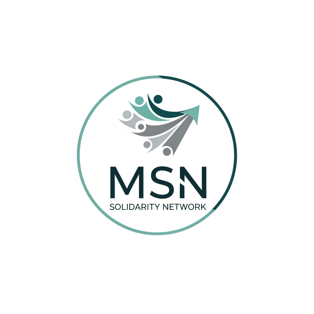 AI Design for a logo for migrant solidarity network - we work on migrant issues also called MSN- something more minimalist please