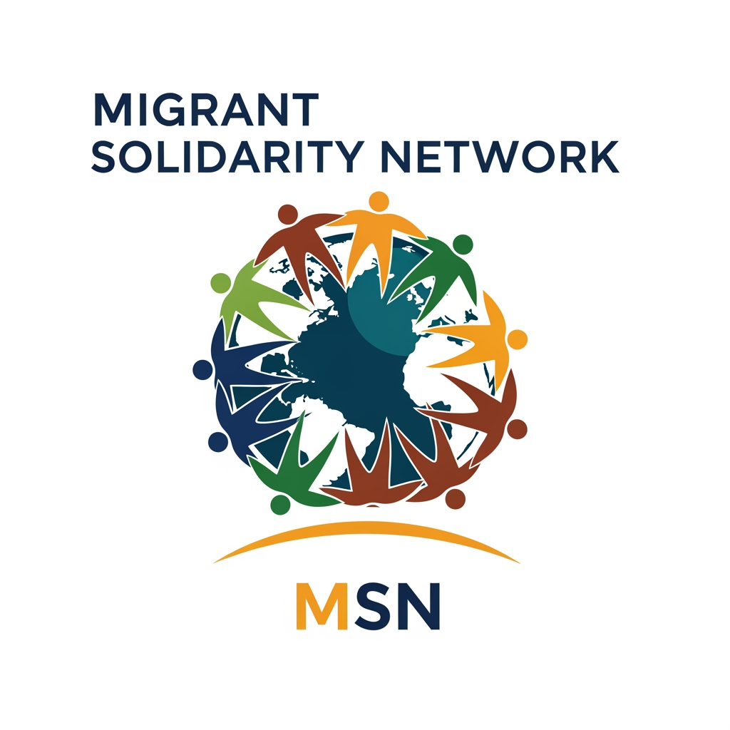 AI Design for a logo for migrant solidarity network - we work on migrant issues also called MSN