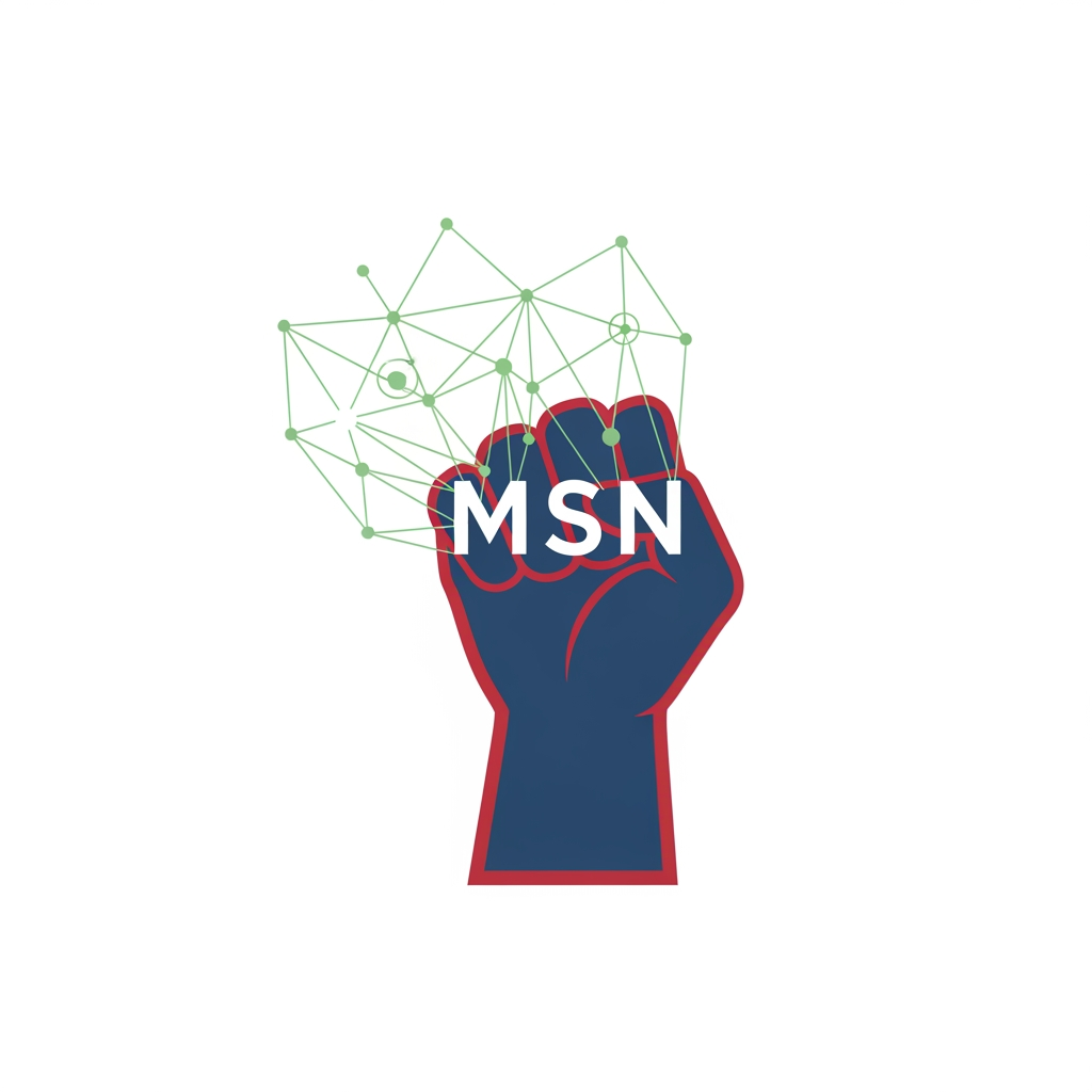 AI Design for a logo for migrant solidarity network - we work on migrant issues also called MSN- something more minimalist please - can use the activist workers fist -
remove the MSN on the nails - colours that can be used deep red dark ish blue white and green as the colours - sober pastel