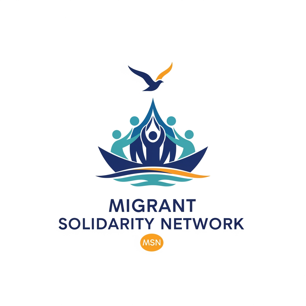 AI Design for a logo for migrant solidarity network - we work on migrant issues also called MSN