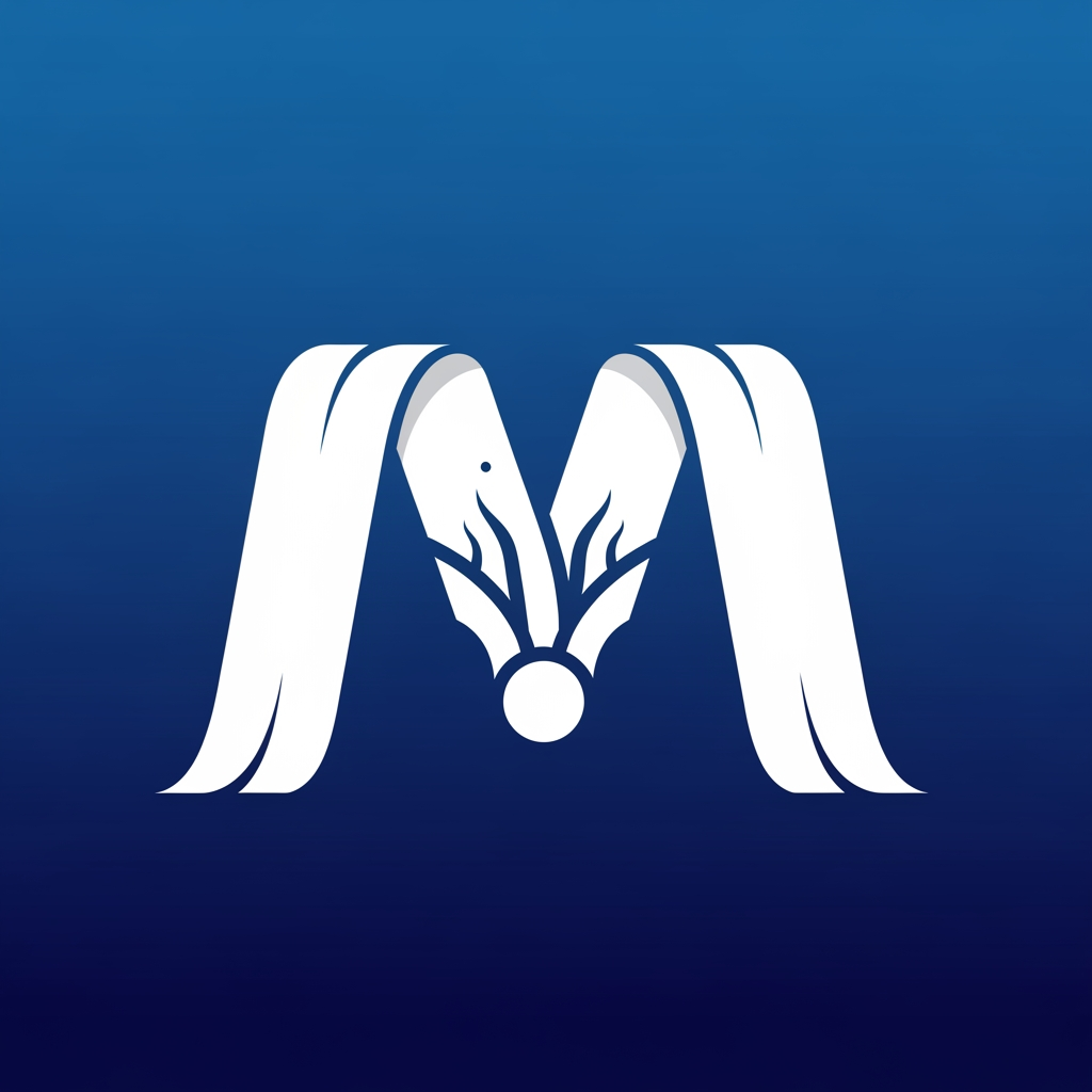 AI Design for Design an iconic app logo for MilkyWay, a milk collection management platform. Create a single continuous flowing ribbon that forms the letter M while simultaneously representing the route of milk traveling from farmers to a collection center. The ribbon should feel like liquid milk but remain geometric and highly simplified. A small central dot should act as the collection hub. Use clever negative space, perfect symmetry, strong silhouette recognition, and minimal vector construction. The logo must look world-class, similar to premium technology brands rather than agricultural businesses. No cows, no milk cans, no farms, no galaxy illustrations, no text. One bold memorable symbol only. White symbol on deep blue gradient background. App-store-ready icon. Award-winning branding. Instantly recognizable at 48px.