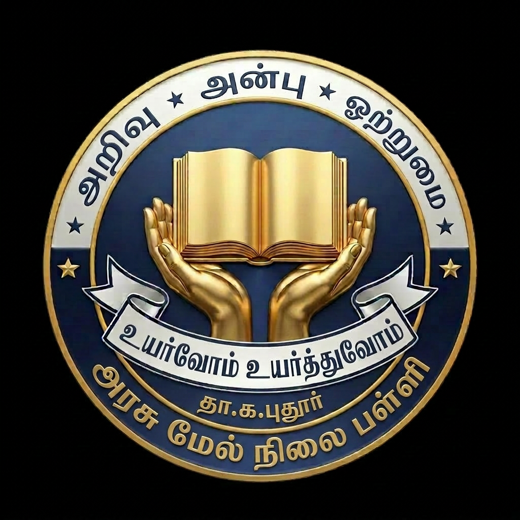AI Design for அரசு மேல் நிலை பள்ளி தா.க.புதூர் in below half circle