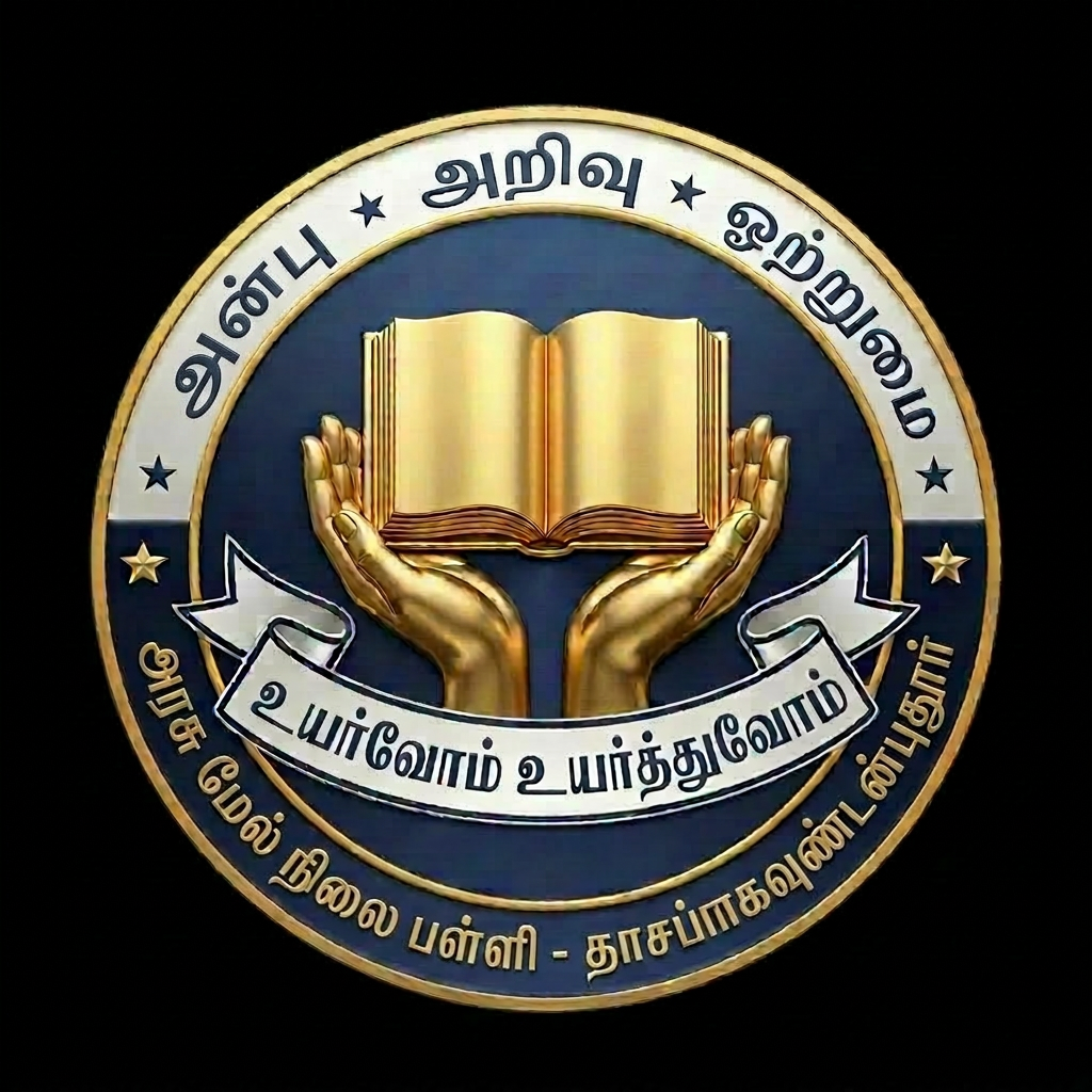 AI Design for அன்பு அறிவு ஒற்றுமை in top half circle