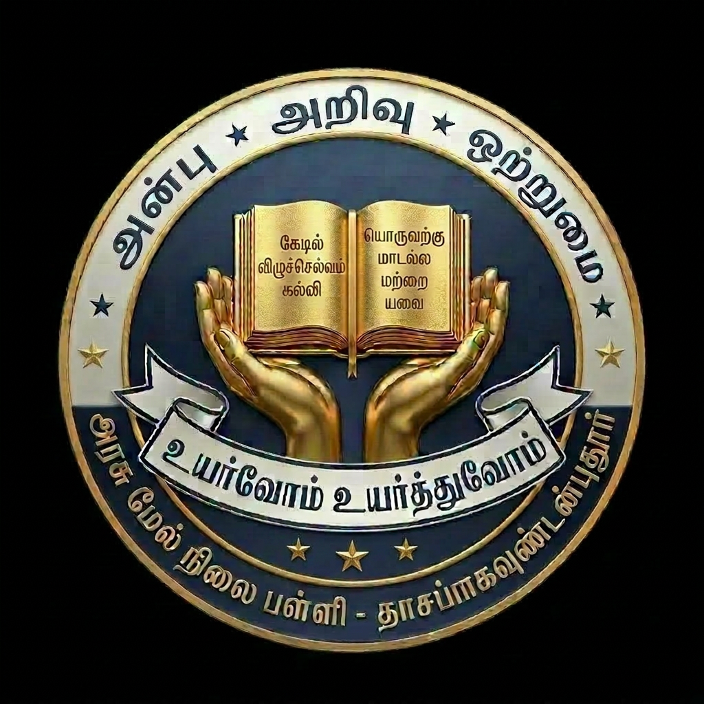 AI Design for in below half circle replace by அரசு மேல் நிலை பள்ளி - தாசப்பகவுண்டன் புதூர்