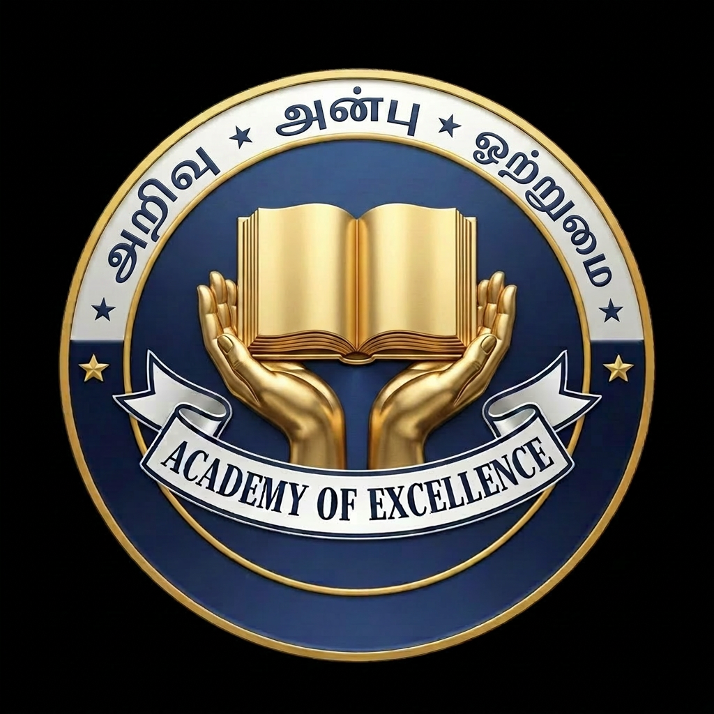 AI Design for அறிவு அன்பு ஒற்றுமை this in top half circle