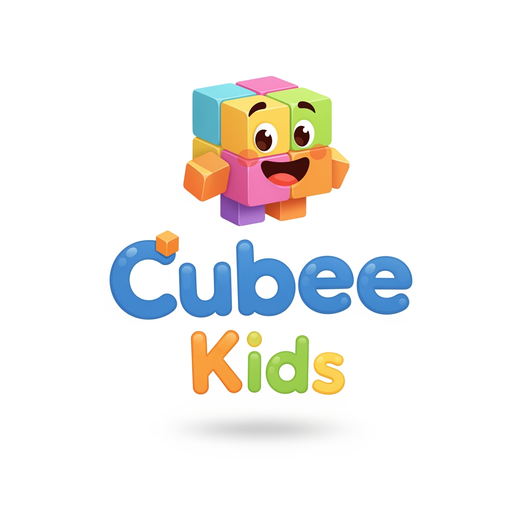 AI Design for create logo for cubee kids.