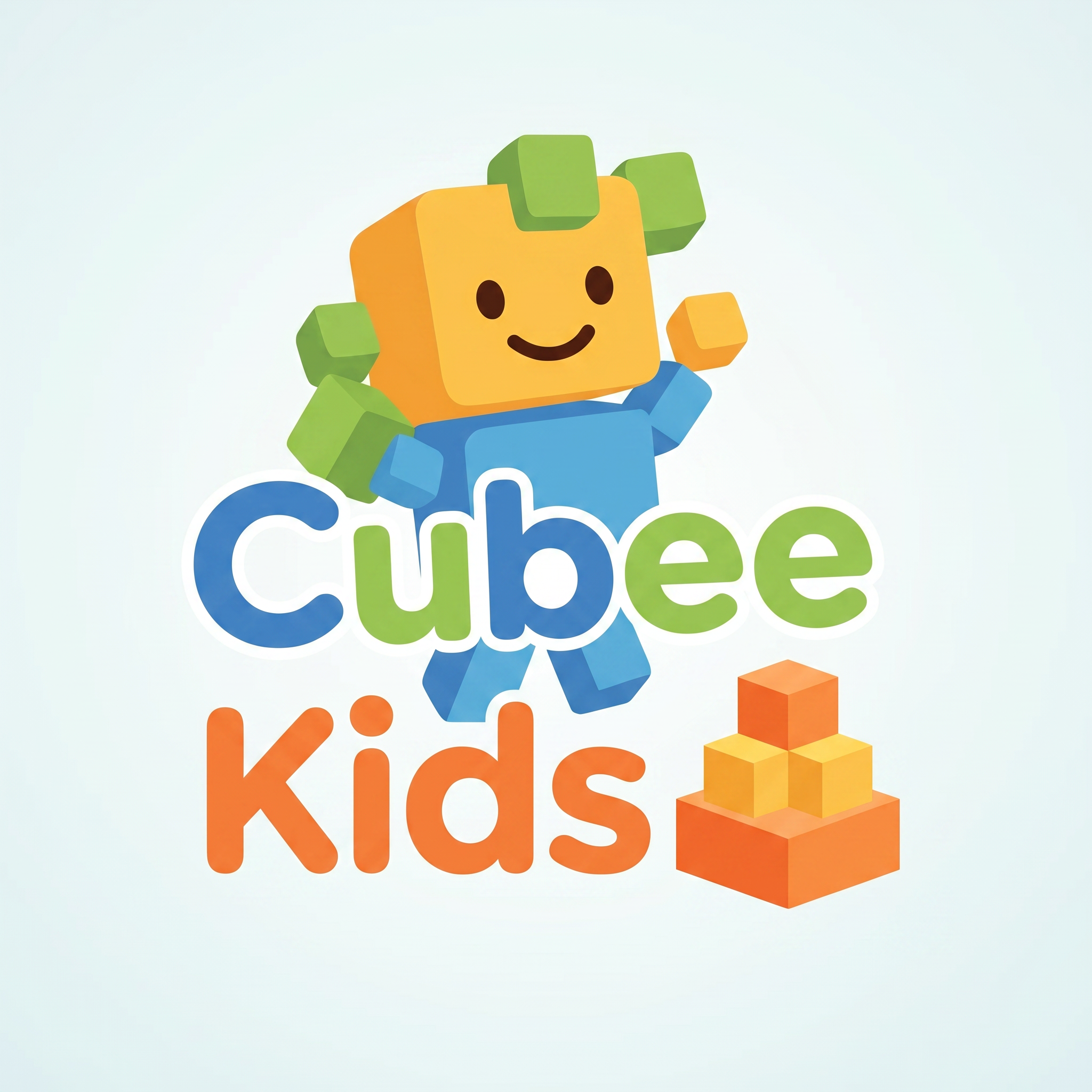 AI Design for create logo for cubee kids. make this logo that stylish and simple