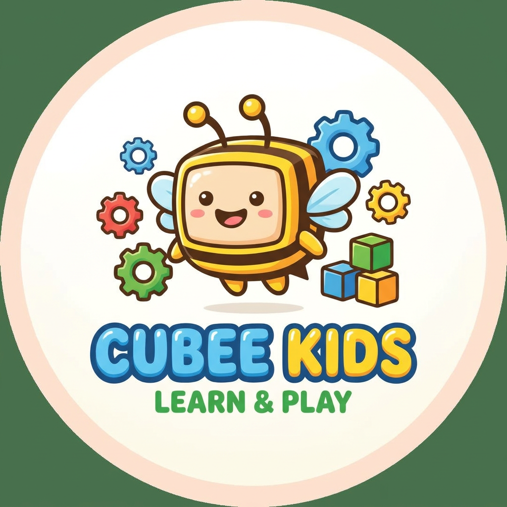 AI Design for create logo for cubee kids.