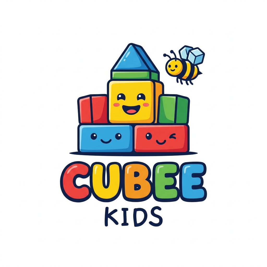 AI Design for create logo for cubee kids.
