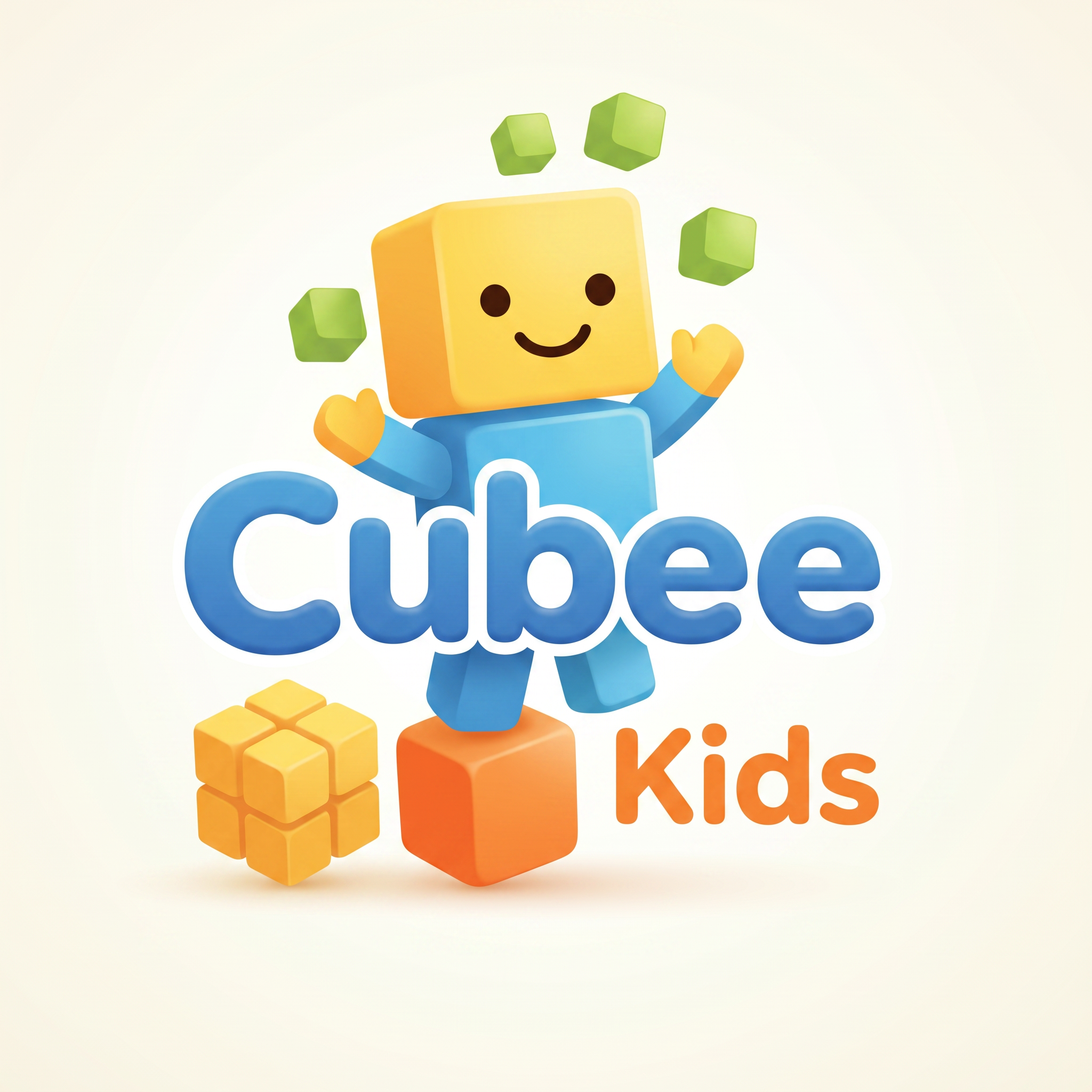 AI Design for create logo for cubee kids. make this logo that stylish and simple