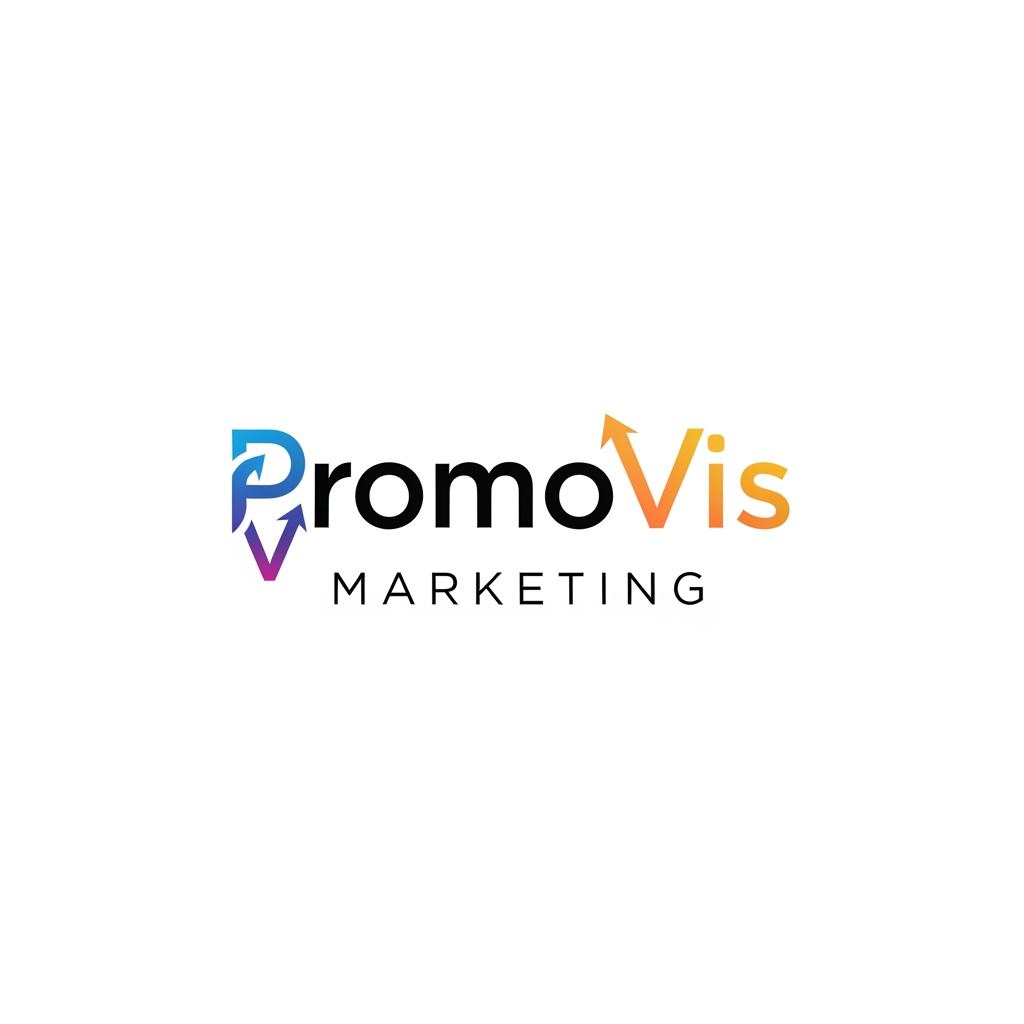 AI Design for my marketing agency name is PromoVis Marketing and i don;t want any perticular element for the agency i want logo using the name of agency, please create