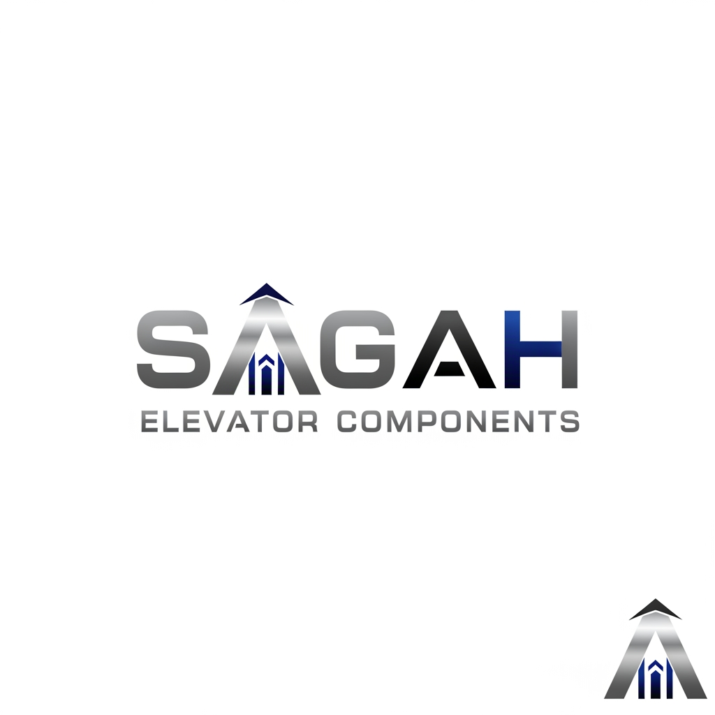 AI Design for Create a sleek, modern, industrial logo for SAGAH, a company specializing in elevator parts and lift components. The logo should visually communicate innovation, precision engineering, durability, safety, and upward mobility. Incorporate a smart, minimal symbol inspired by elevator rails, gears, pulleys, shafts, lift cabins, or vertical movement, blended into a clean geometric mark. The brand name SAGAH should appear in bold, custom sans-serif typography with a strong mechanical and corporate feel. Use a refined metallic and industrial palette with silver, graphite grey, black, and deep blue accents. The final logo should feel premium, technical, powerful, and internationally professional, suitable for a website header, signage, packaging, catalogs, and B2B branding. Keep the design minimal, memorable, scalable, and vector-friendly on a plain white background.is type s kuch chahti hu m b ki name hi aae alg s nhi like lifts components name k andr hi describe krde are meri website sagah ko jo ki  niche likha ho elevator components or favicon icon kya rkhe iska kuch acha or unique btana is type s use kre to isi s related something unique sirf favicon icon it describes the gear actuatlly anfd our business is not for gear