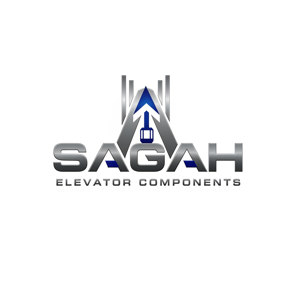 AI Design for Create a sleek, modern, industrial logo for SAGAH, a company specializing in elevator parts and lift components. The logo should visually communicate innovation, precision engineering, durability, safety, and upward mobility. Incorporate a smart, minimal symbol inspired by elevator rails, gears, pulleys, shafts, lift cabins, or vertical movement, blended into a clean geometric mark. The brand name SAGAH should appear in bold, custom sans-serif typography with a strong mechanical and corporate feel. Use a refined metallic and industrial palette with silver, graphite grey, black, and deep blue accents. The final logo should feel premium, technical, powerful, and internationally professional, suitable for a website header, signage, packaging, catalogs, and B2B branding. Keep the design minimal, memorable, scalable, and vector-friendly on a plain white background.is type s kuch chahti hu m b ki name hi aae alg s nhi like lifts components name k andr hi describe krde are meri website sagah ko jo ki  niche likha ho elevator components or favicon icon kya rkhe iska kuch acha or unique btana is type s use kre to isi s related something unique sirf favicon icon it describes the gear actuatlly anfd our business is not for gear