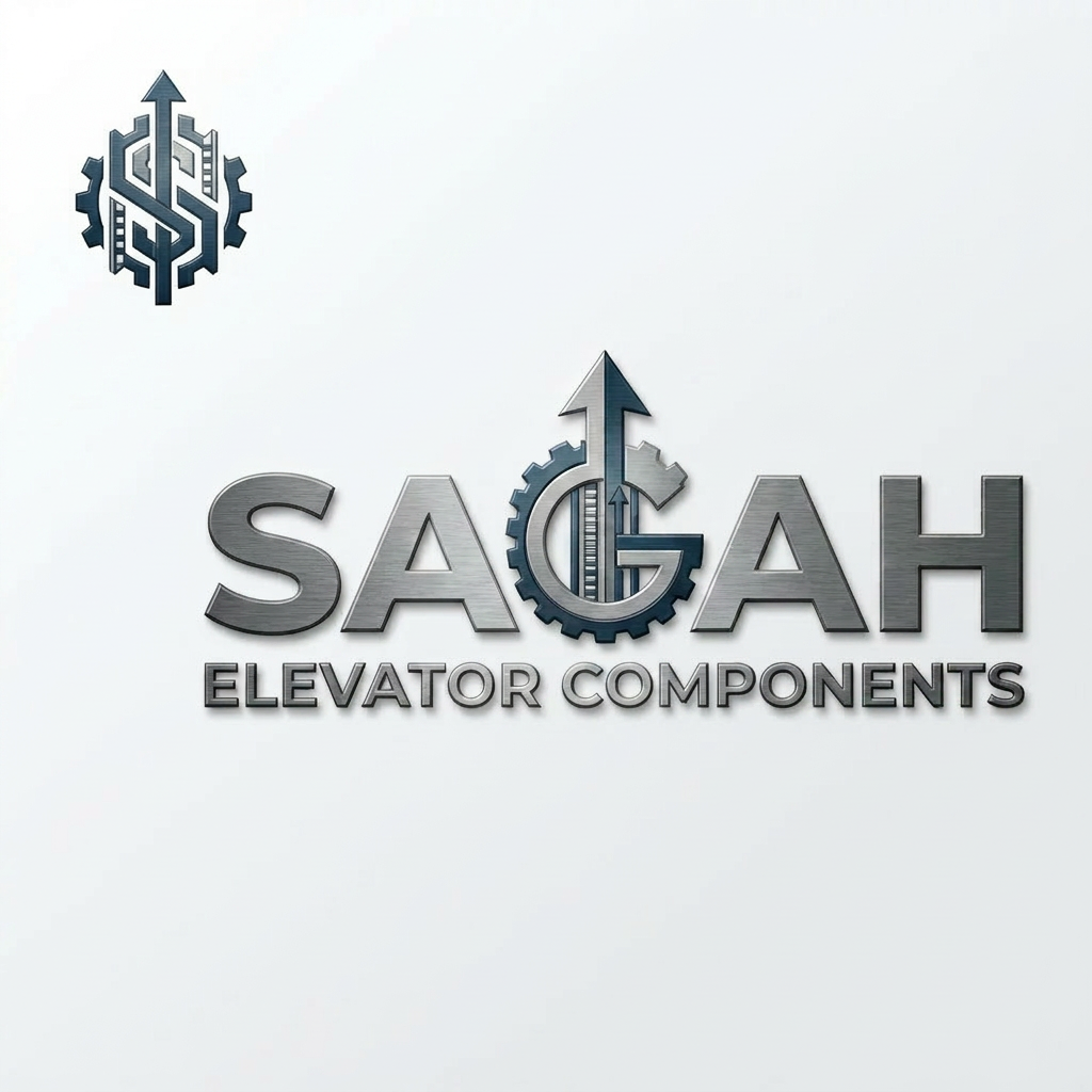AI Design for Create a sleek, modern, industrial logo for SAGAH, a company specializing in elevator parts and lift components. The logo should visually communicate innovation, precision engineering, durability, safety, and upward mobility. Incorporate a smart, minimal symbol inspired by elevator rails, gears, pulleys, shafts, lift cabins, or vertical movement, blended into a clean geometric mark. The brand name SAGAH should appear in bold, custom sans-serif typography with a strong mechanical and corporate feel. Use a refined metallic and industrial palette with silver, graphite grey, black, and deep blue accents. The final logo should feel premium, technical, powerful, and internationally professional, suitable for a website header, signage, packaging, catalogs, and B2B branding. Keep the design minimal, memorable, scalable, and vector-friendly on a plain white background.is type s kuch chahti hu m b ki name hi aae alg s nhi like lifts components name k andr hi describe krde are meri website sagah ko jo ki niche likha ho elevator components or favicon icon kya rkhe iska kuch acha or unique btana is type s use kre to isi s related something unique sirf favicon icon do y wala