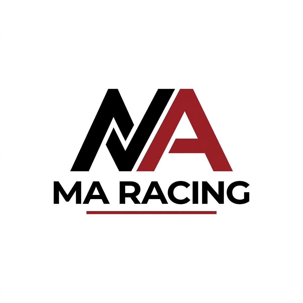AI Design for A professional, minimalist logo design featuring MA Racing
, characterized by clean lines, balanced negative space, and a modern aesthetic. The design should be rendered in a high-contrast vector style with a refined color palette, suitable for brand identity.