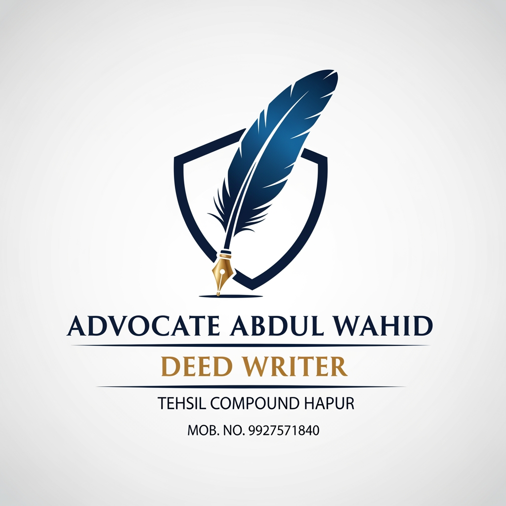 AI Design for Make a logo of [ADVOCATE ABDUL WAHID DEED WRITER TEHSIL COUMPOUND HAPUR MOB. NO. 9927571840]