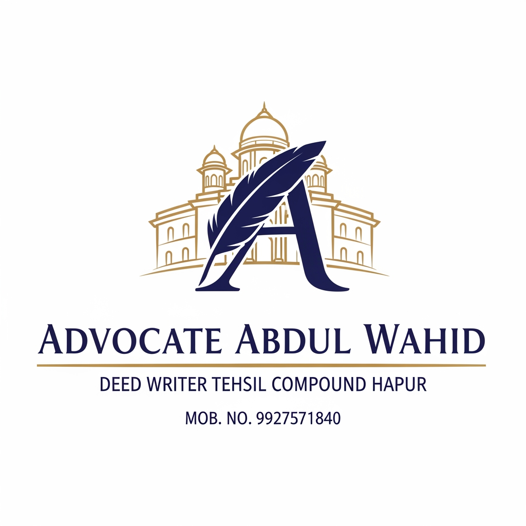 AI Design for Make a logo of [ADVOCATE ABDUL WAHID DEED WRITER TEHSIL COUMPOUND HAPUR MOB. NO. 9927571840] MAKE MORE DESIGNING LOGO