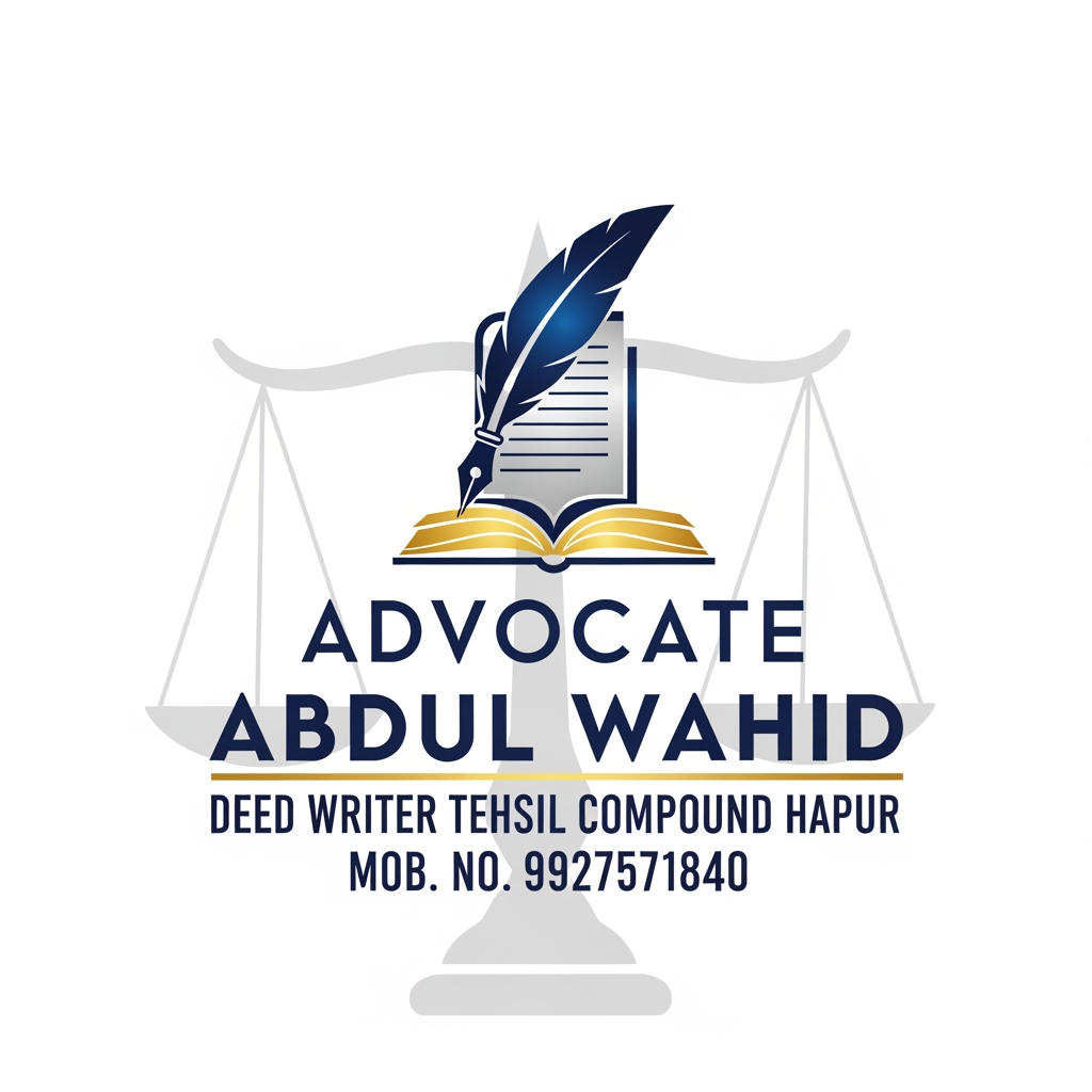 AI Design for Make a logo of [ADVOCATE ABDUL WAHID DEED WRITER TEHSIL COUMPOUND HAPUR MOB. NO. 9927571840] MAKE MORE BEAUTIFUL