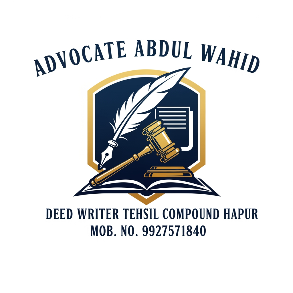 AI Design for Make a logo of [ADVOCATE ABDUL WAHID DEED WRITER TEHSIL COUMPOUND HAPUR MOB. NO. 9927571840] MAKE MORE DESIGNING LOGO