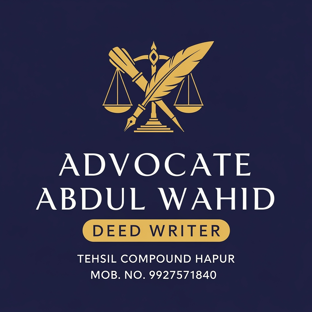 AI Design for Make a logo of [ADVOCATE ABDUL WAHID DEED WRITER TEHSIL COUMPOUND HAPUR MOB. NO. 9927571840]