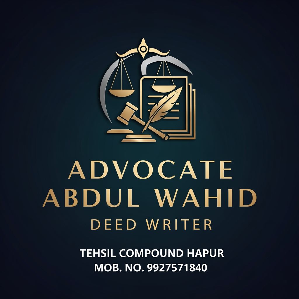 AI Design for Make a logo of [ADVOCATE ABDUL WAHID DEED WRITER TEHSIL COUMPOUND HAPUR MOB. NO. 9927571840] MAKE MORE STYLIST