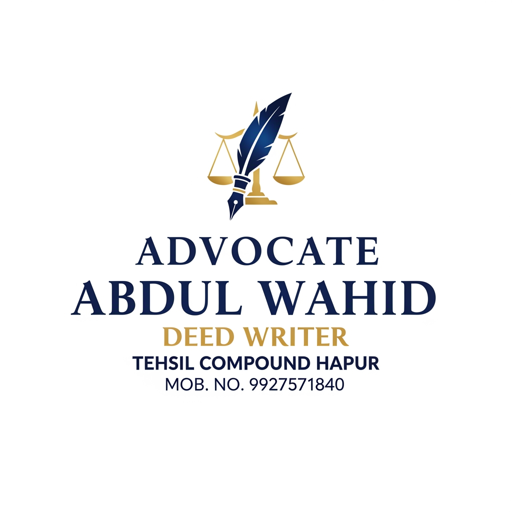 AI Design for Make a logo of [ADVOCATE ABDUL WAHID DEED WRITER TEHSIL COUMPOUND HAPUR MOB. NO. 9927571840] MAKE MORE STYLIST AND DESIGNING