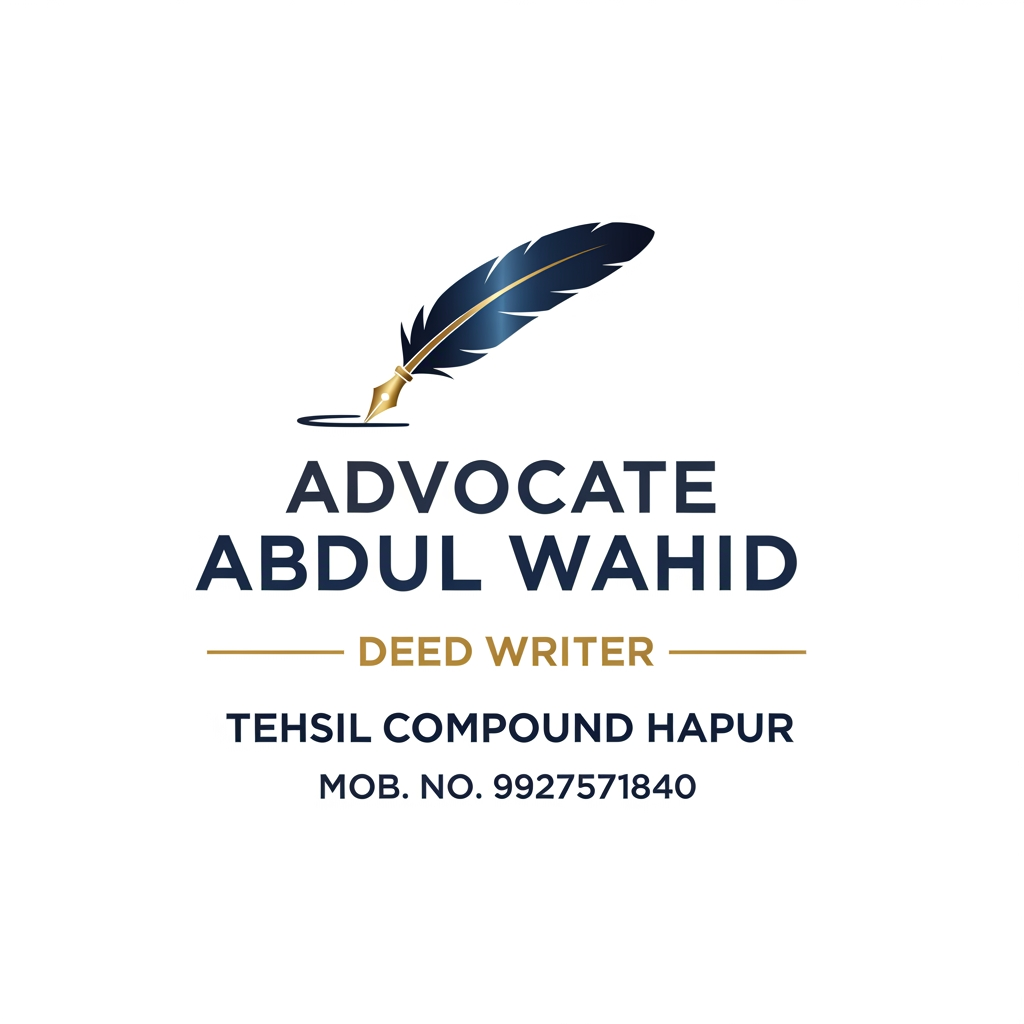 AI Design for Make a logo of [ADVOCATE ABDUL WAHID DEED WRITER TEHSIL COUMPOUND HAPUR MOB. NO. 9927571840]