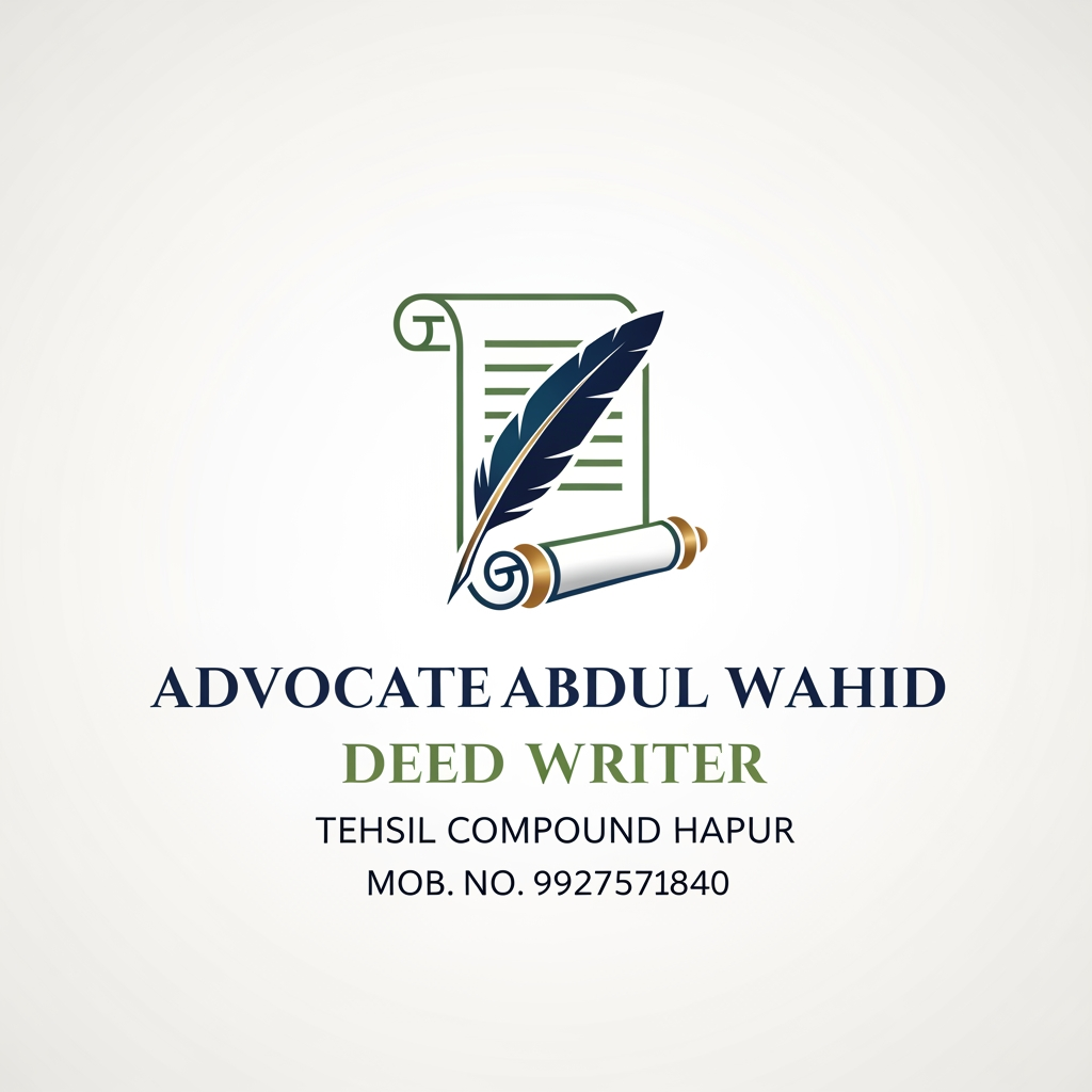 AI Design for Make a logo of [ADVOCATE ABDUL WAHID DEED WRITER TEHSIL COUMPOUND HAPUR MOB. NO. 9927571840] MAKE MORE BEAUTIFUL