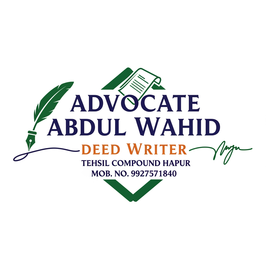 AI Design for Make a logo of [ADVOCATE ABDUL WAHID DEED WRITER TEHSIL COUMPOUND HAPUR MOB. NO. 9927571840] MAKE MORE STYLIST