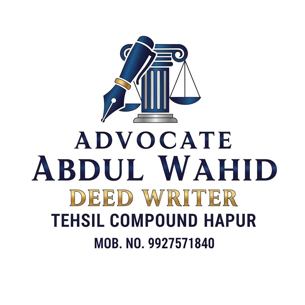 AI Design for Make a logo of [ADVOCATE ABDUL WAHID DEED WRITER TEHSIL COUMPOUND HAPUR MOB. NO. 9927571840] MAKE MORE DESIGNING LOGO