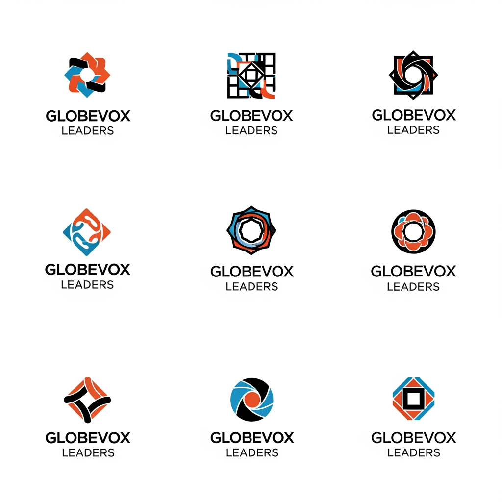 AI Design for give logo options for 'Globevox leaders' a business magazine brand