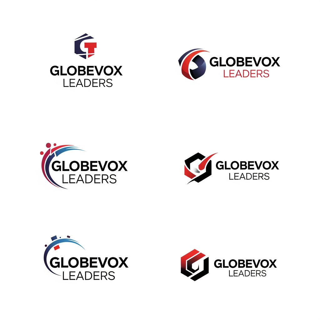 AI Design for give logo options for 'Globevox leaders' a business magazine brand